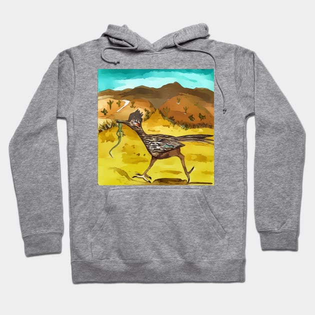 Road Runner and lizard Hoodie by WelshDesigns